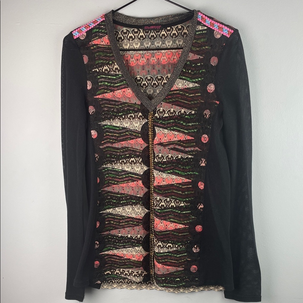 Custo Barcelona Multicolor Long Sleeve Top Size S
